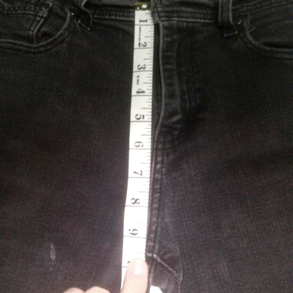 Levi’s Jeans 505 Straight High Rise Women 12 Medium Fit 34x29 Mid Black Distress - Picture 10 of 15